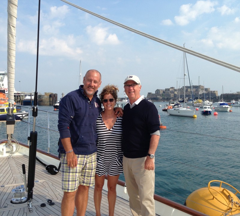 Ron with happy Clients aboard Wavelength Yacht