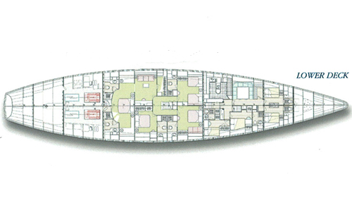 SY ANDROMEDA LA DEA - Lower deck layout