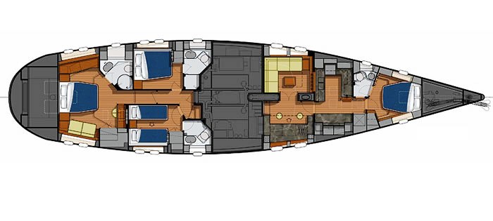 Sail Yacht AIYANA - Layout