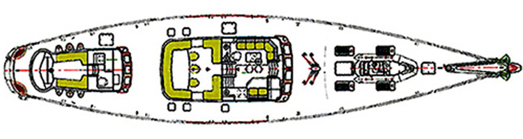 Sailing yacht JAZZ Jr -  Deck Layout