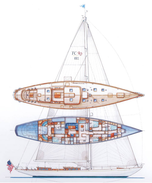 Sailing yacht KEALOHA - Layout