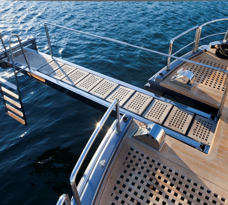 Sailing yacht Merlin -  Boarding Ladder and diving board
