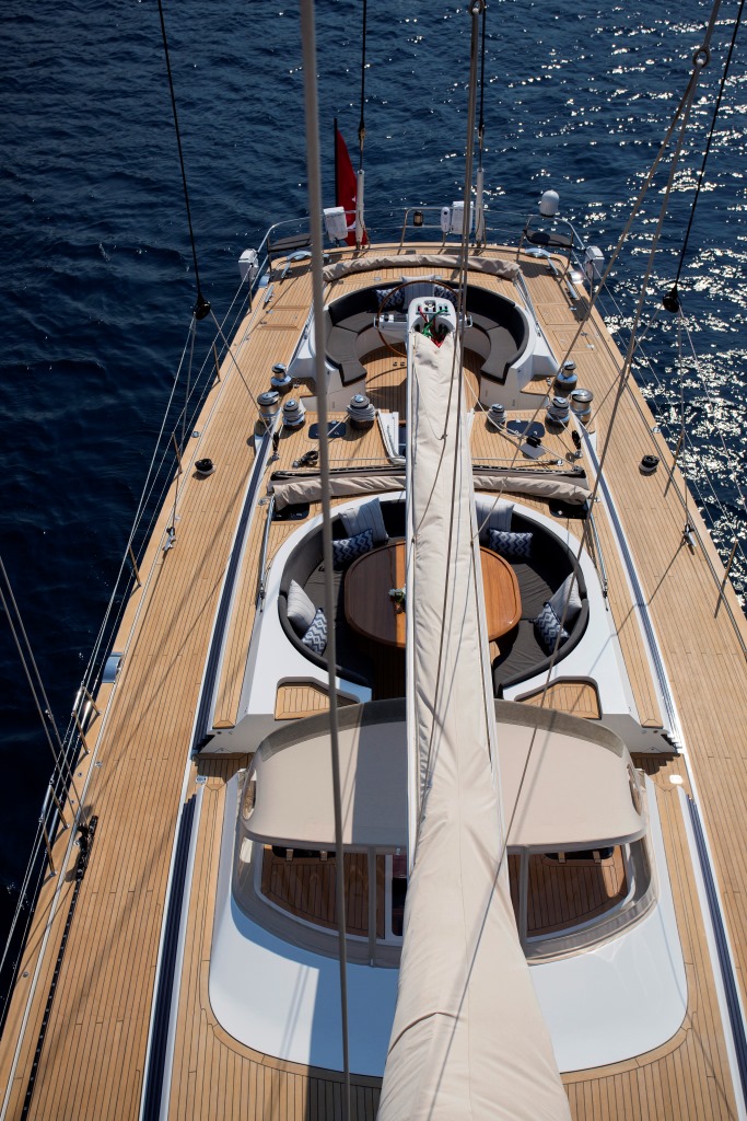 Sailing yacht SAVARONA - Aerial view