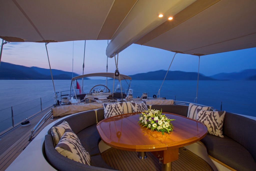 Sailing yacht SAVARONA - Guest cockpit