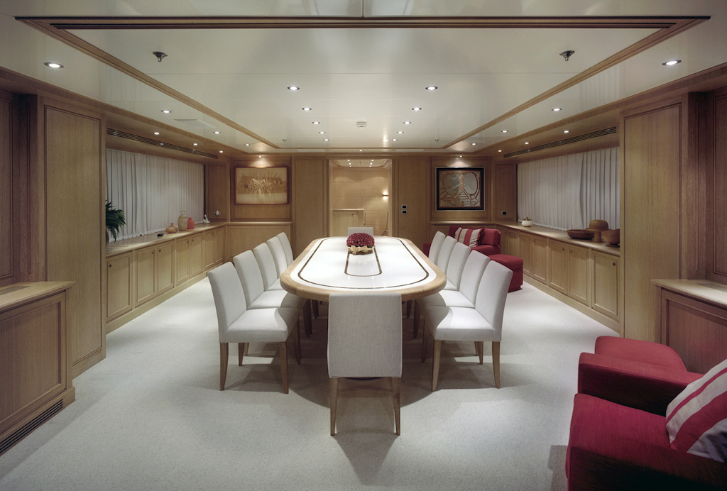 Stylish dining setting aboard FERDY