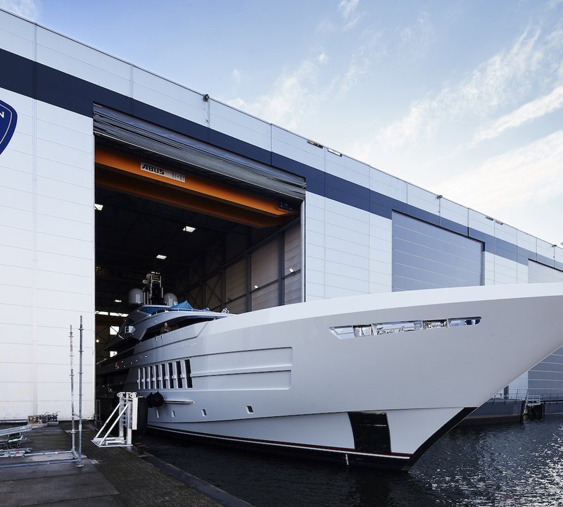 VIDA Leaving Shed At Heesen Yachts