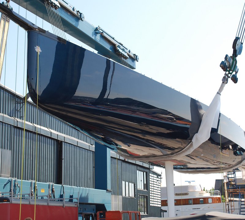 Wally Sailing yacht Highland Fling at launch - Image courtesy of RI Yachting