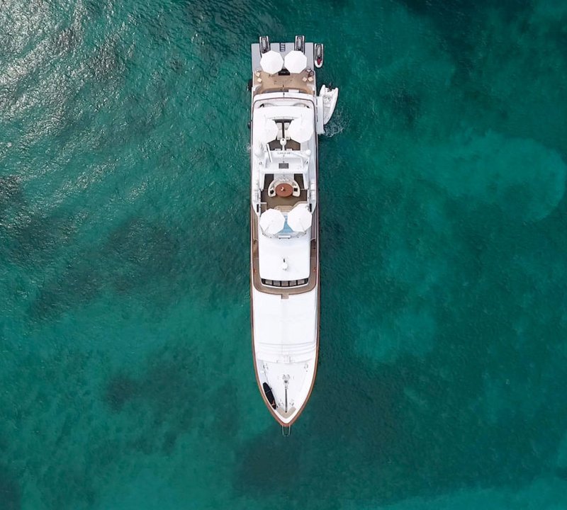 Yacht GRAND ILLUSION By Palmer Johnson - From Above, Caribbean