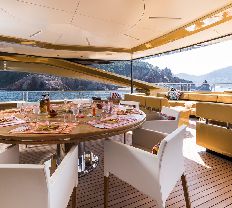 Yacht KHALILAH By Palmer Johnson - Main Deck Alfresco, Mediterranean