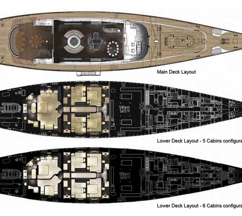 Yacht PARSIFAL III By Perini Navi - General Arrangement Layout