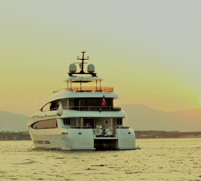 Yacht QUARANTA By Curvelle - Aft Profile At Sunset