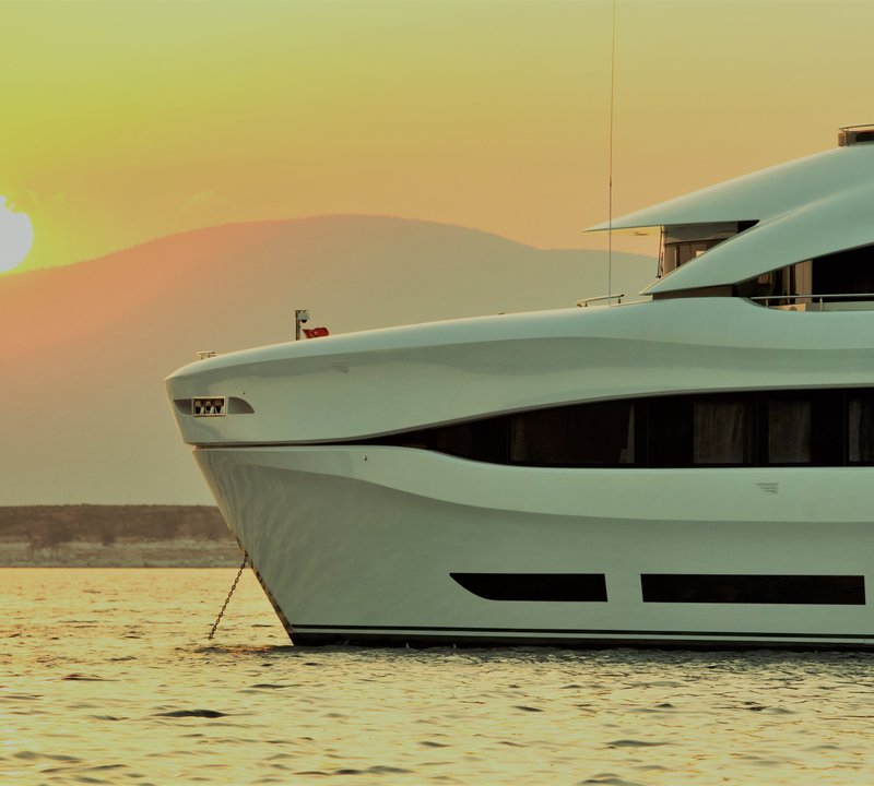 Yacht QUARANTA By Curvelle - Bow Profile At Sunset