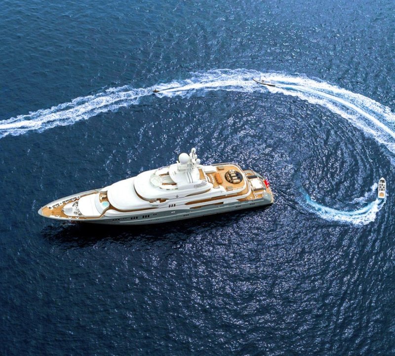 Superyacht And Tenders And Toys From Above