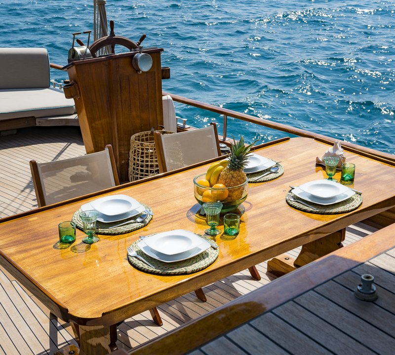 Alfresco Dining Set Up Exterior Deck