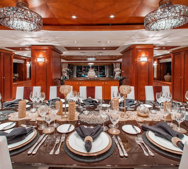 Elegant Main Deck Dining Set Up