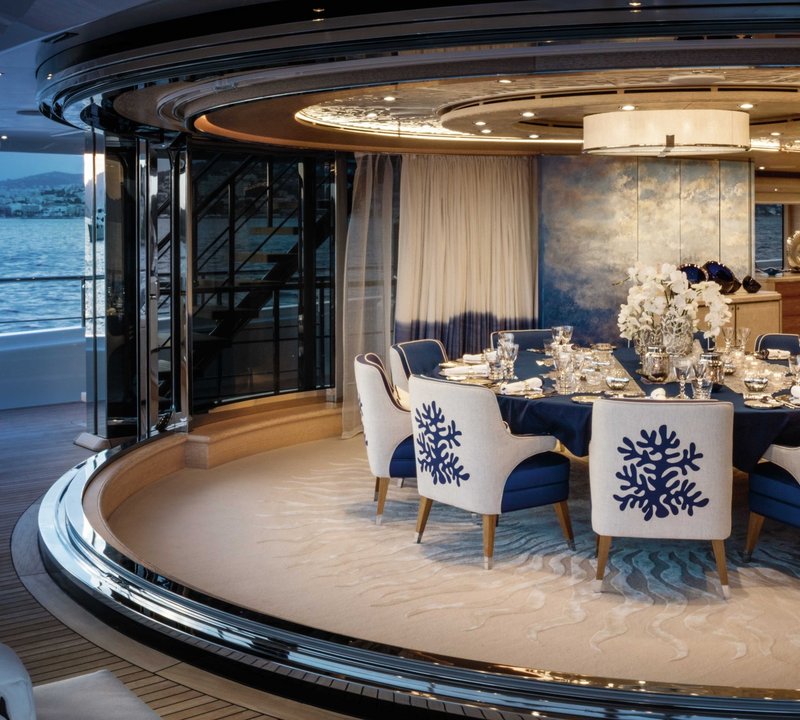 Formal Dining Setting At Night In The Skylounge