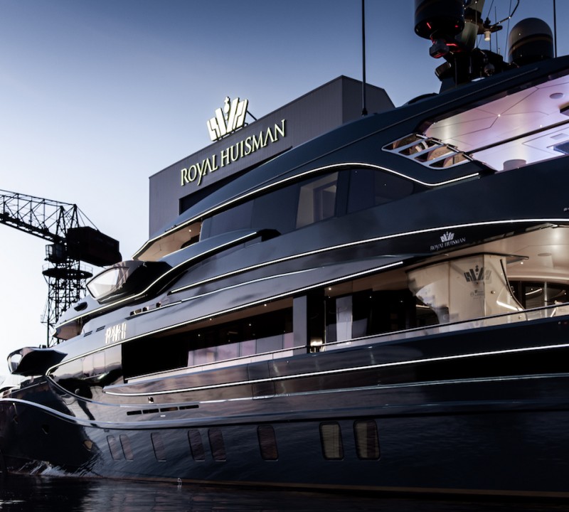 Luxury Yacht PHI Feat Innovative Exterior Laser Lighting