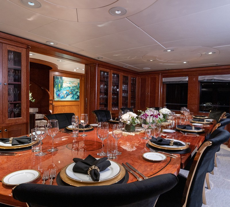Main Saloon - Formal Dining Set Up