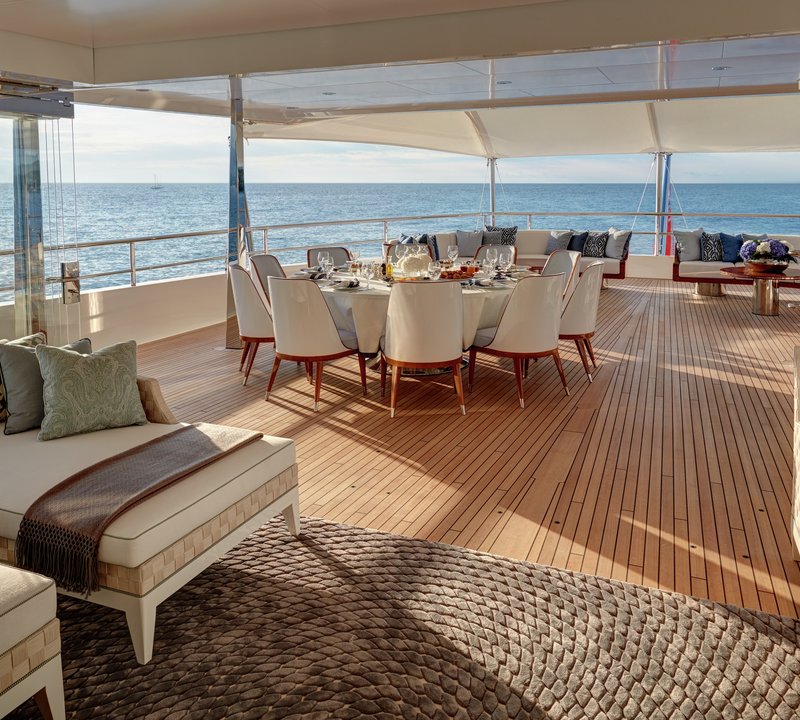 Owners Aft Deck Lounging And Alfresco Dining Area
