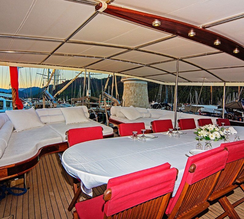 Dining table aft deck