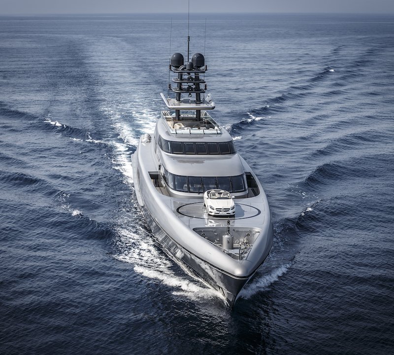 Superyacht Running Photo With Mercedes S-Class Convertible
