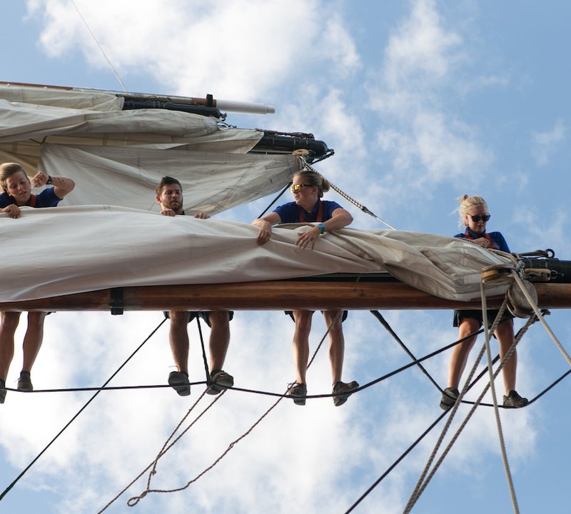 Working On The Sails