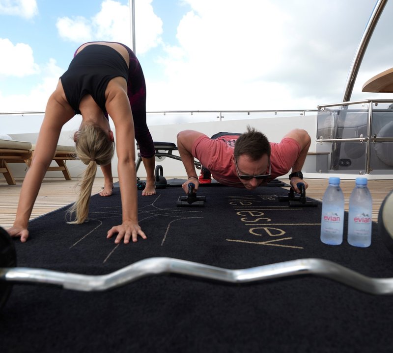 Working Out On The Aft Deck