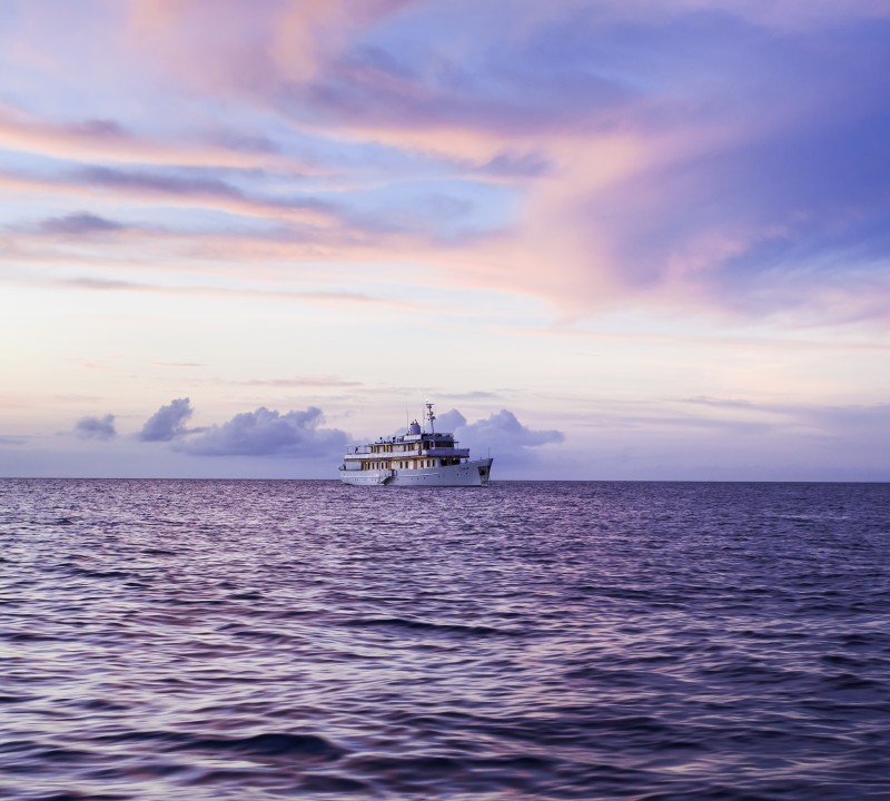 Yacht Grace At Sunset
