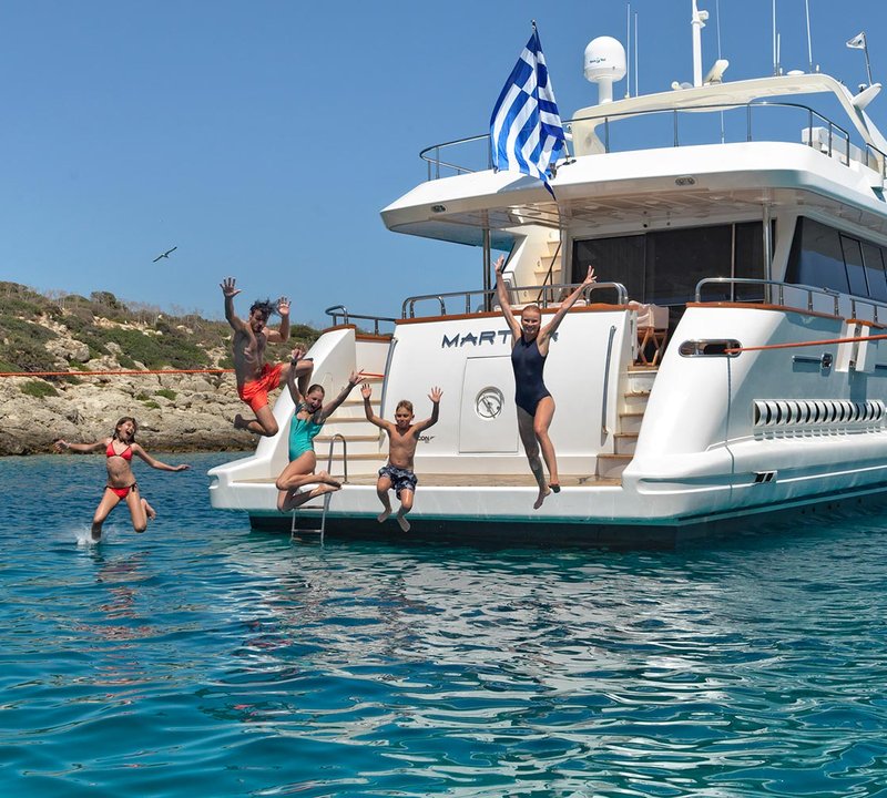 Yacht Martina Aft Swimming