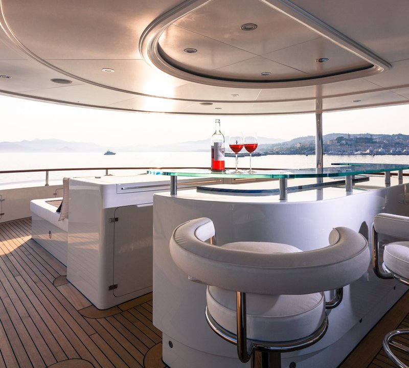 Yacht Pride deck with bar